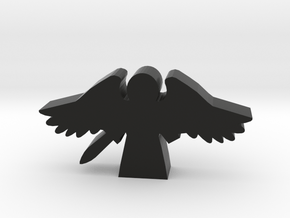 Game Piece, Angel with Flying Wings and Sword in Black Natural Versatile Plastic