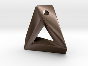 Impossible Triangle Pendant in Polished Bronze Steel: Small