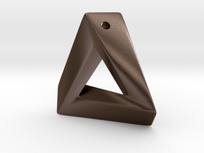 Impossible Triangle Pendant in Polished Bronze Steel: Large