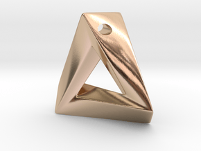 Impossible Triangle Pendant in 14k Rose Gold Plated Brass: Small