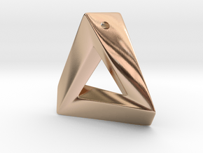 Impossible Triangle Pendant in 14k Rose Gold Plated Brass: Large