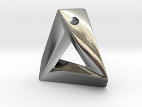 Impossible Triangle Pendant in Polished Silver: Small