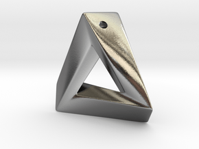 Impossible Triangle Pendant in Polished Silver: Large