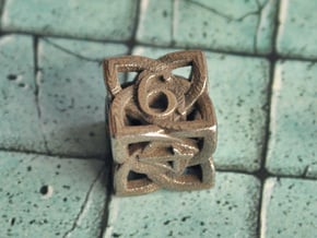 Celtic D6 in Polished Bronzed Silver Steel