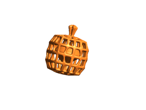 Halloween Heart in a Pumpkin Cage Pendant in White Natural Versatile Plastic