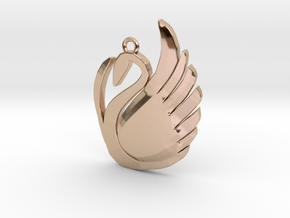 Swan Pendant  in 14k Rose Gold Plated Brass