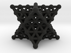 Merkaba Matrix 3 - Surface - Star tetrahedron grid in Black Natural Versatile Plastic