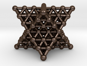 Merkaba Matrix 3 - Surface - Star tetrahedron grid in Polished Bronze Steel