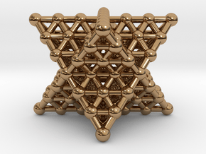 Merkaba Matrix 3 - Surface - Star tetrahedron grid in Polished Brass