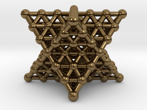 Merkaba Matrix 3 - Surface - Star tetrahedron grid in Polished Bronze