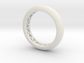 Pattern Ring  in White Natural Versatile Plastic
