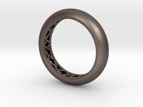 Pattern Ring  in Polished Bronzed Silver Steel