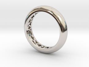 Pattern Ring  in Rhodium Plated Brass