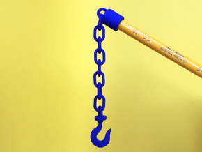 Crane Hook Pencil Topper in Blue Processed Versatile Plastic