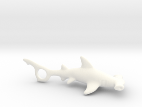 Hammerhead Shark Pendant in White Processed Versatile Plastic