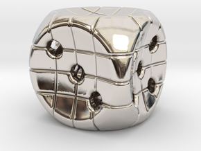 The Net D6 in Rhodium Plated Brass