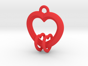2 Hearts Linked in Love in Red Processed Versatile Plastic