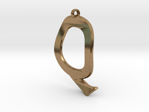 Distorted letter Q in Natural Brass