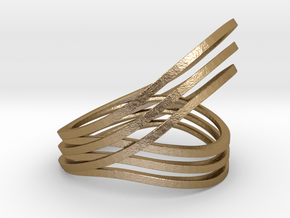 Convolution ring in Polished Gold Steel