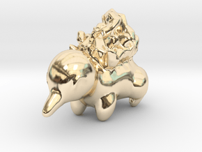 Cyndaquil in 14k Gold Plated Brass