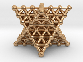 Merkaba Matrix 3 - Star tetrahedron grid in Polished Bronze