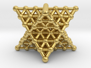 Merkaba Matrix 3 - Star tetrahedron grid in Polished Brass