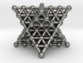 Merkaba Matrix 3 - Star tetrahedron grid in Polished Silver