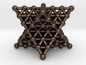 Merkaba Matrix 3 - Star tetrahedron grid in Polished Bronze Steel