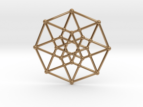 Tesseract - 4d Hypercube - E4 in Polished Brass