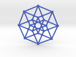 Tesseract - 4d Hypercube - E4 in Blue Processed Versatile Plastic