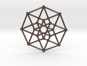 Tesseract - 4d Hypercube - E4 in Polished Bronze Steel