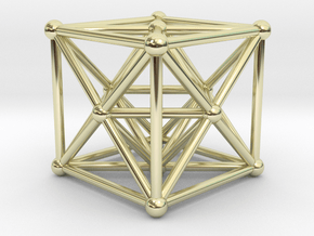 Metatron's Cube - Merkaba Cube in 14k Gold Plated Brass