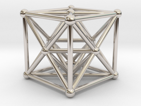Metatron's Cube - Merkaba Cube in Rhodium Plated Brass