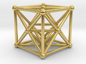 Metatron's Cube - Merkaba Cube in Polished Brass