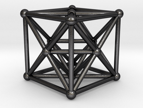 Metatron's Cube - Merkaba Cube in Polished and Bronzed Black Steel