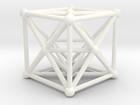 Metatron's Cube - Merkaba Cube in White Processed Versatile Plastic