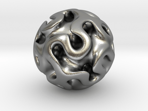Gyroid Sphere #1 in Natural Silver