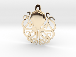 Tribal Cthulhu Pendant in 14k Gold Plated Brass
