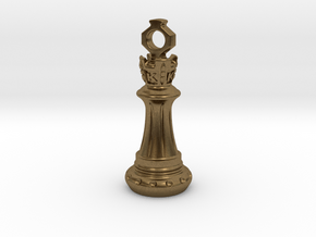 Chess King Pendant in Natural Bronze