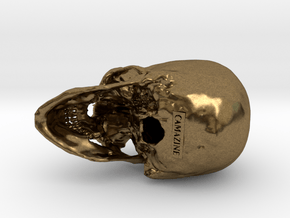 Human skull - 65mm in Natural Bronze