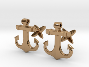 Anchor Cufflinks in Polished Brass