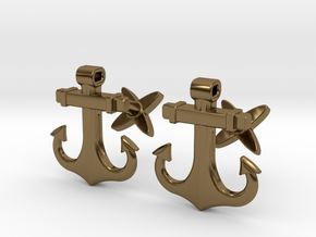 Anchor Cufflinks in Polished Bronze