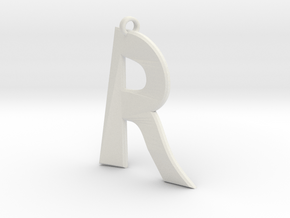 Distorted letter R in White Natural Versatile Plastic