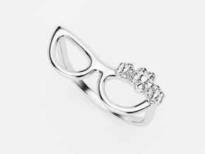 Glass Ring in Polished Silver: 7 / 54