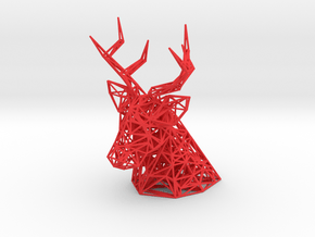 Deer Head wall mount in Red Processed Versatile Plastic