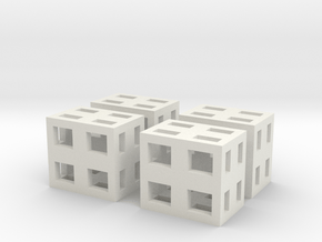 Boxes 4x scale 1-100 in White Natural Versatile Plastic: 1:100