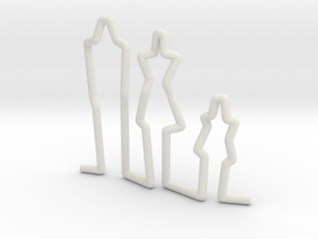 Family Couple + Daughter scale 1-100 in White Natural Versatile Plastic: 1:100