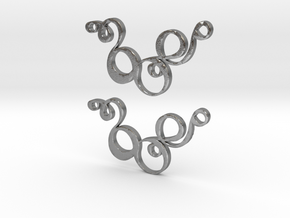 Earring Model Z Pair in Natural Silver