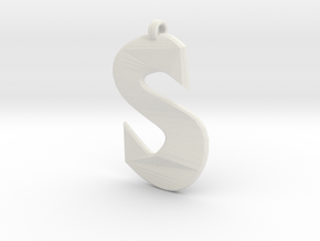 Distorted letter S in White Natural Versatile Plastic