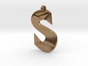 Distorted letter S in Natural Brass